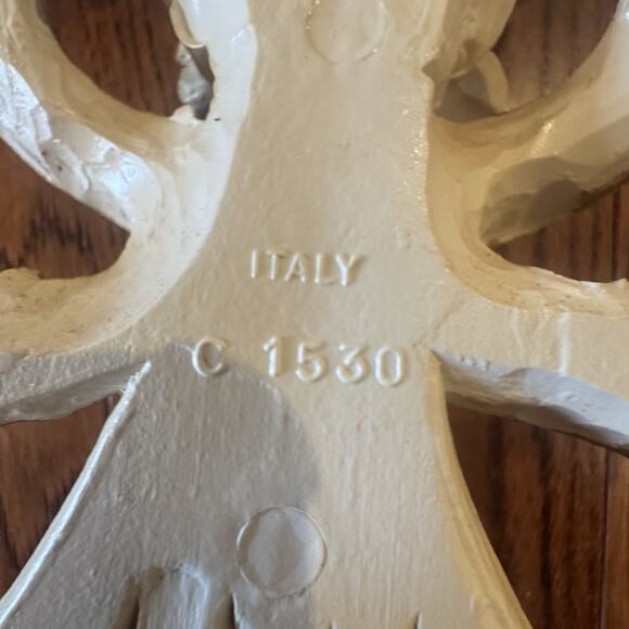 VTG Italian Euromarchi Floral Wall Hanging 3D Resin Cream Gold Guilded Italy - Picture 12 of 15